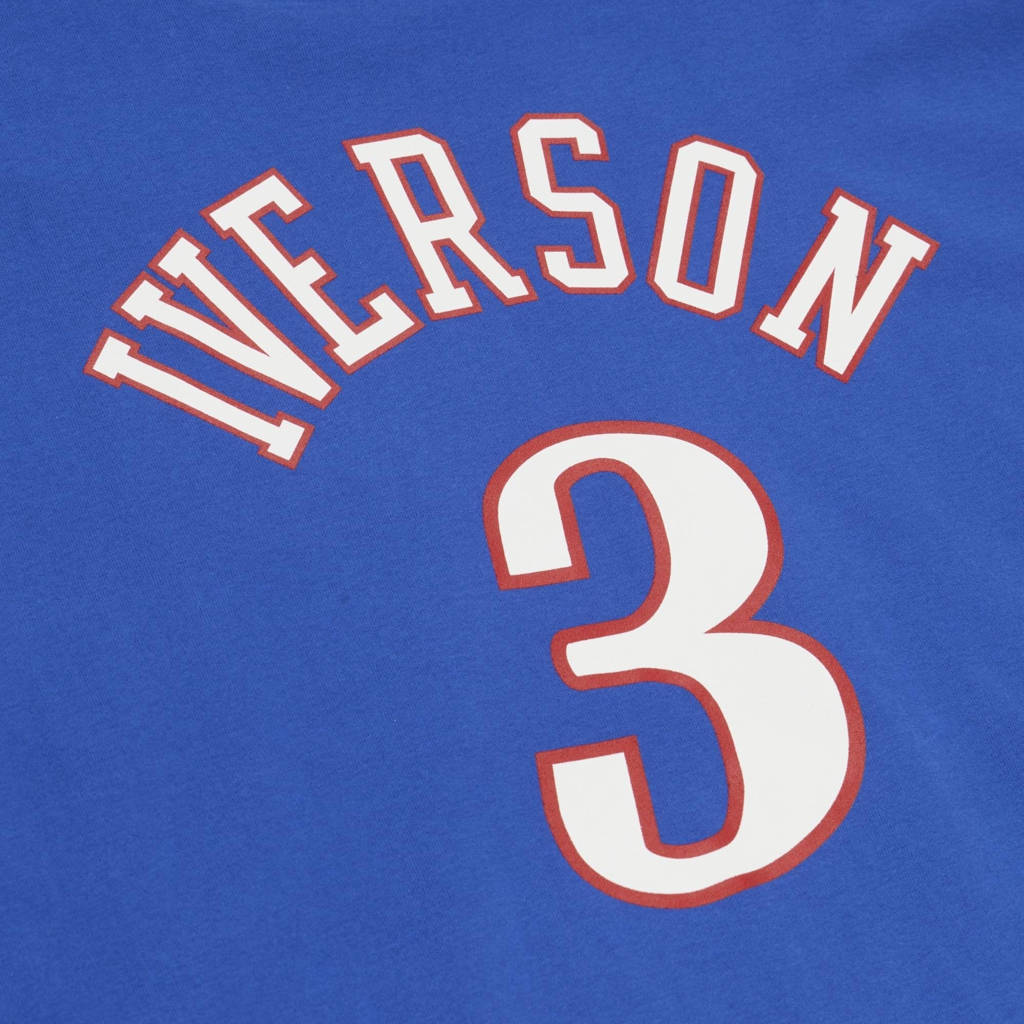 Women's Mitchell & Ness Allen Iverson Blue Philadelphia 76ers Name Number Crewneck Sweatshirt