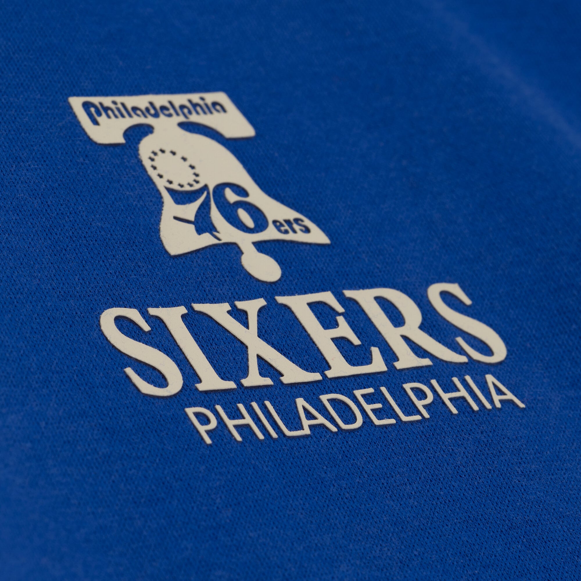 Women's Mitchell & Ness Royal Philadelphia 76ers Core Essentials Micro Logo Fleece Sweatshirt