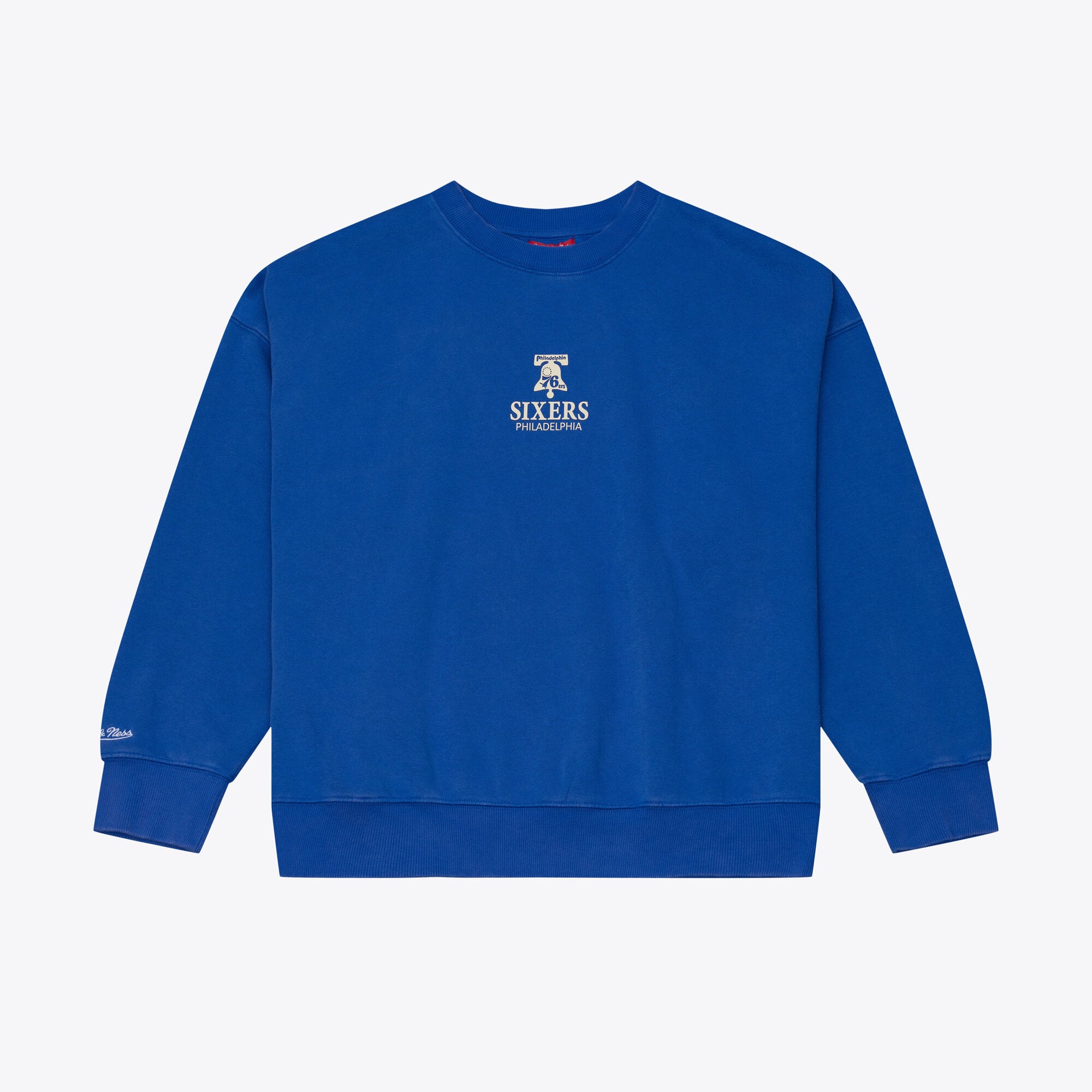 Women's Mitchell & Ness  Royal Philadelphia 76ers Core Essentials Micro Logo Fleece Sweatshirt