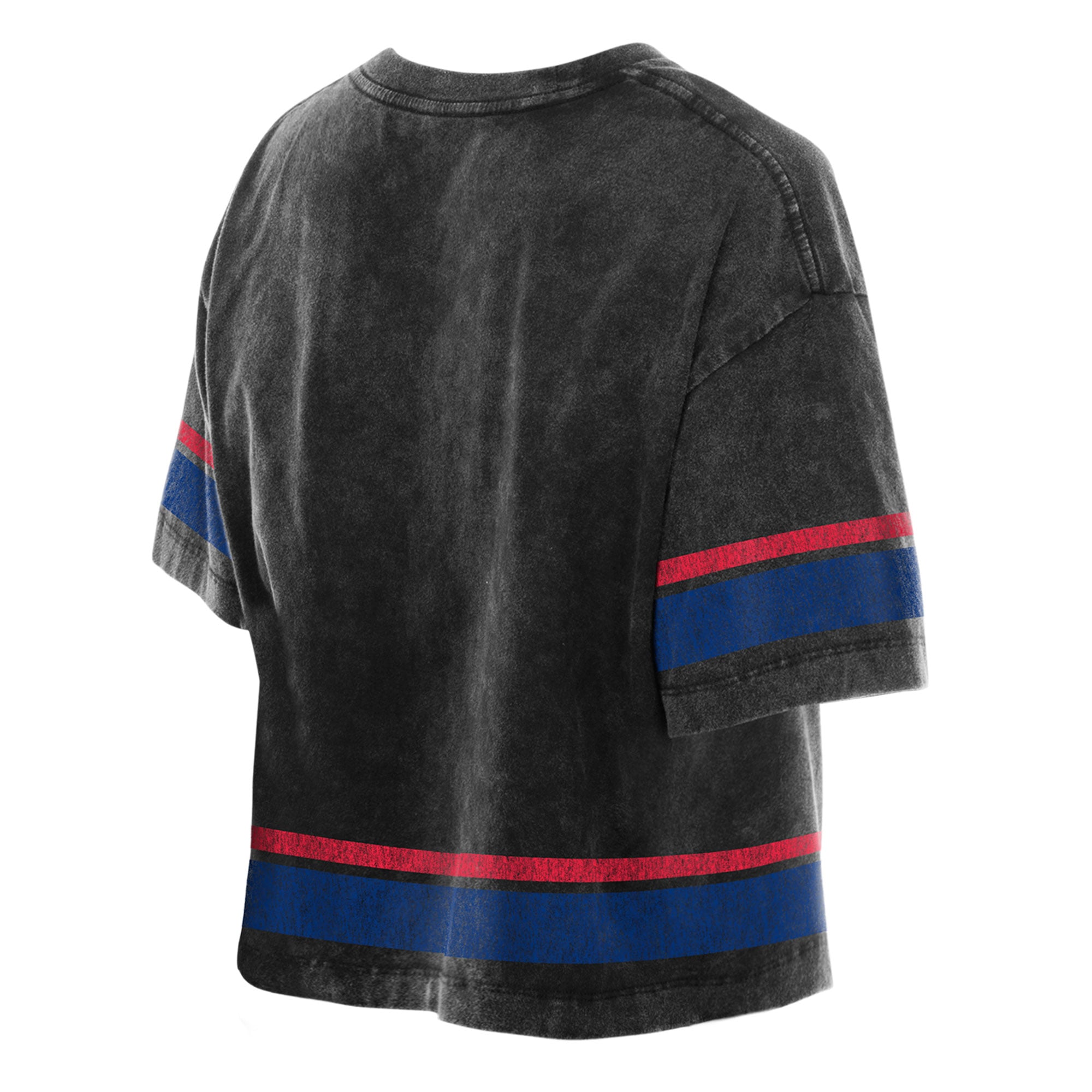 T-shirt court New Era noir Philadelphia 76ers pour femme, coupe carrée, délavage minéral