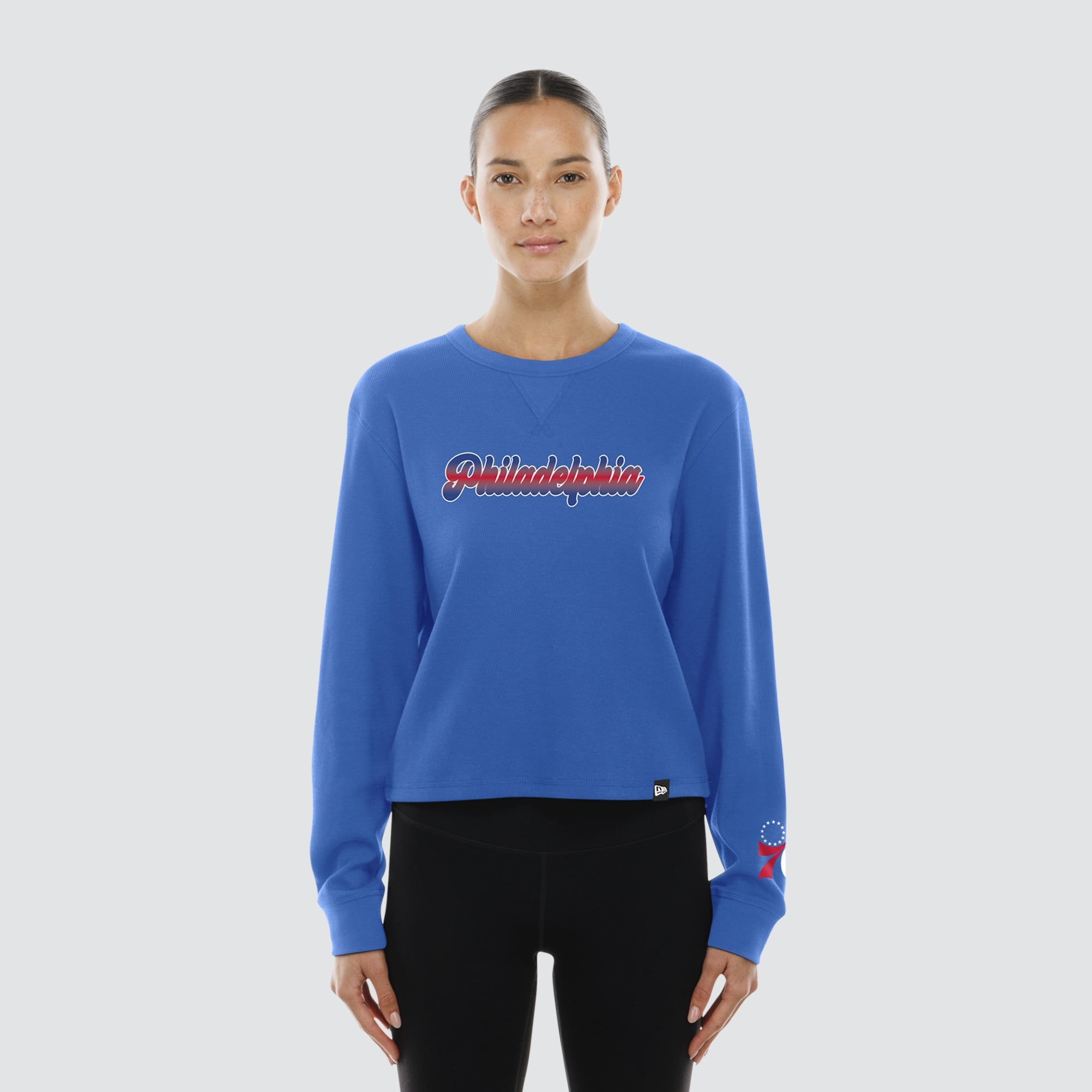 T-shirt thermique à manches longues New Era Royal Philadelphia 76ers pour femme