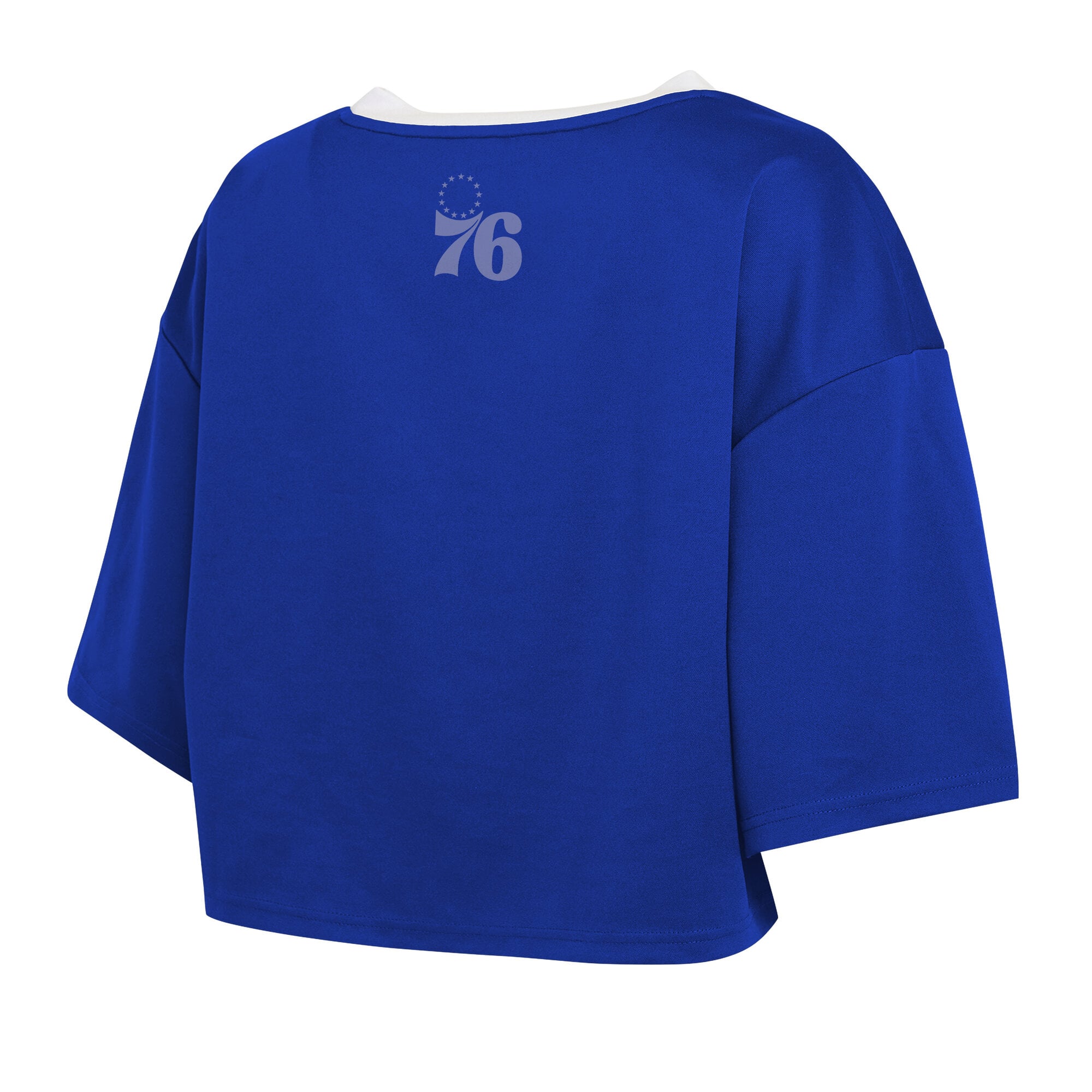 Women's WEAR by Erin Andrews  Royal Philadelphia 76ers Cropped Jersey T-Shirt
