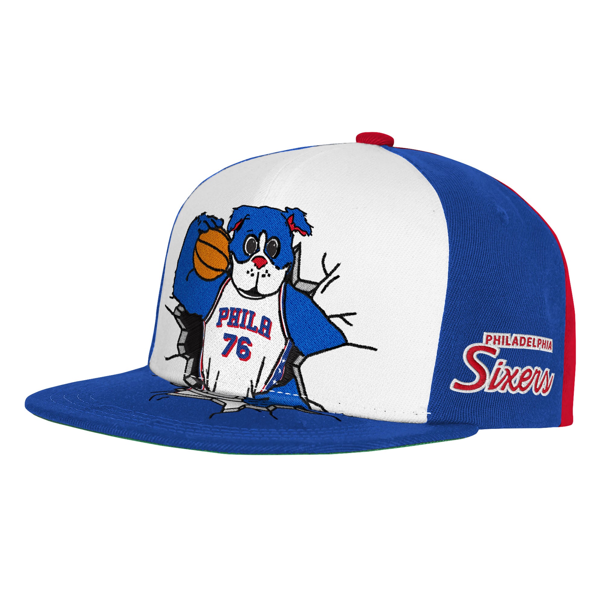 Youth Mitchell & Ness Royal Philadelphia 76ers Mascot Snapback Hat