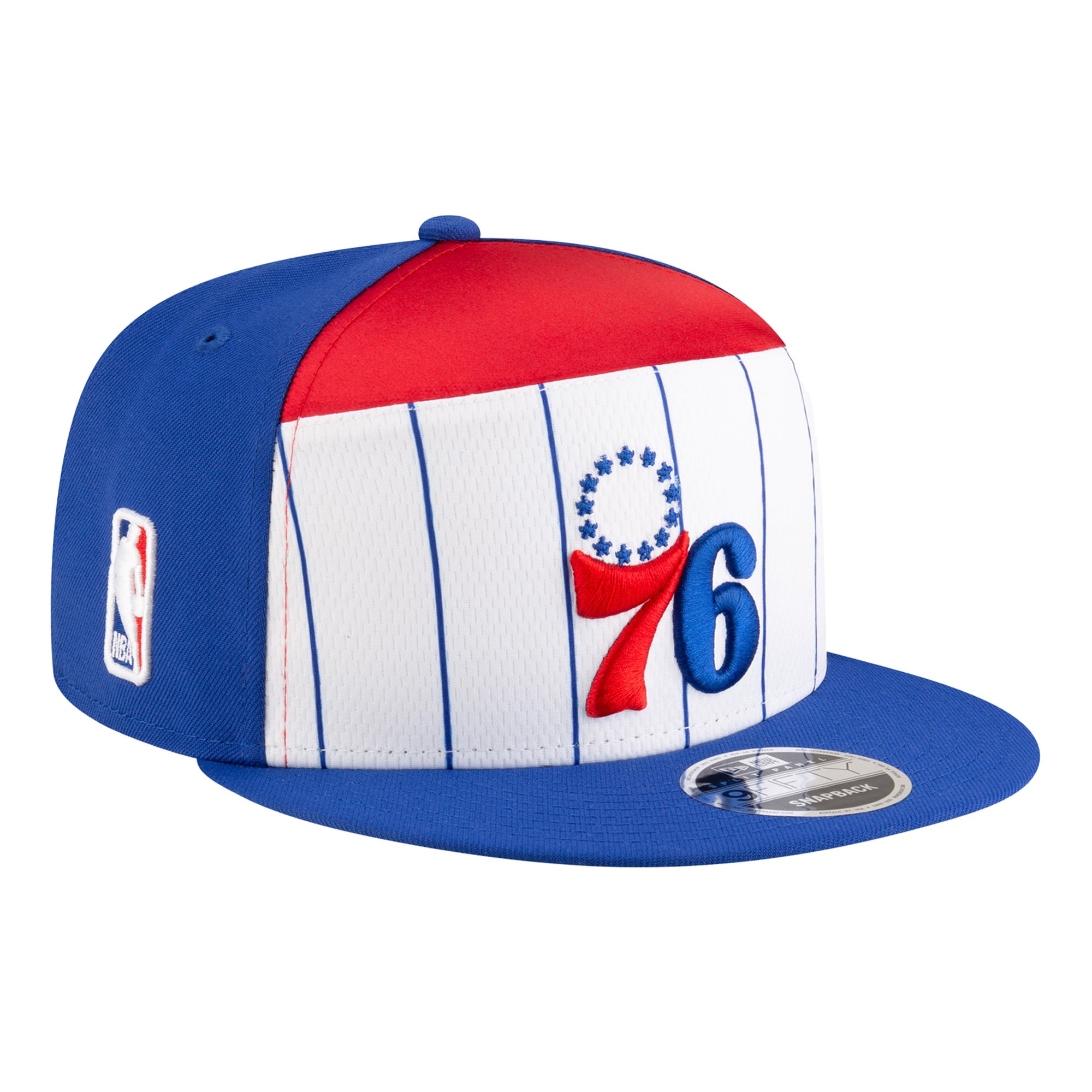 Youth Philadelphia 76ers New Era White/Blue 2025 NBA Tip Off Split Panel 9FIFTY Snapback Hat