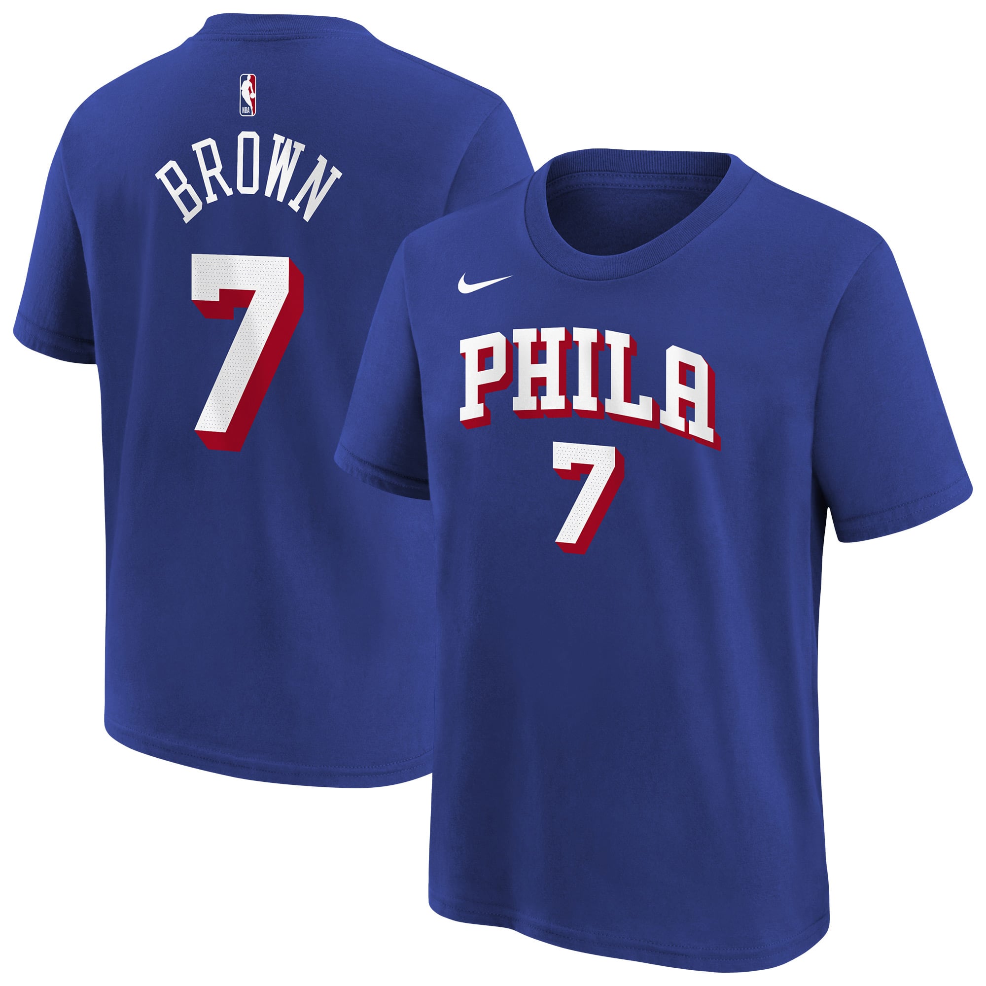 T-shirt Nike Jaylen Brown Royal Philadelphia 76ers pour enfant