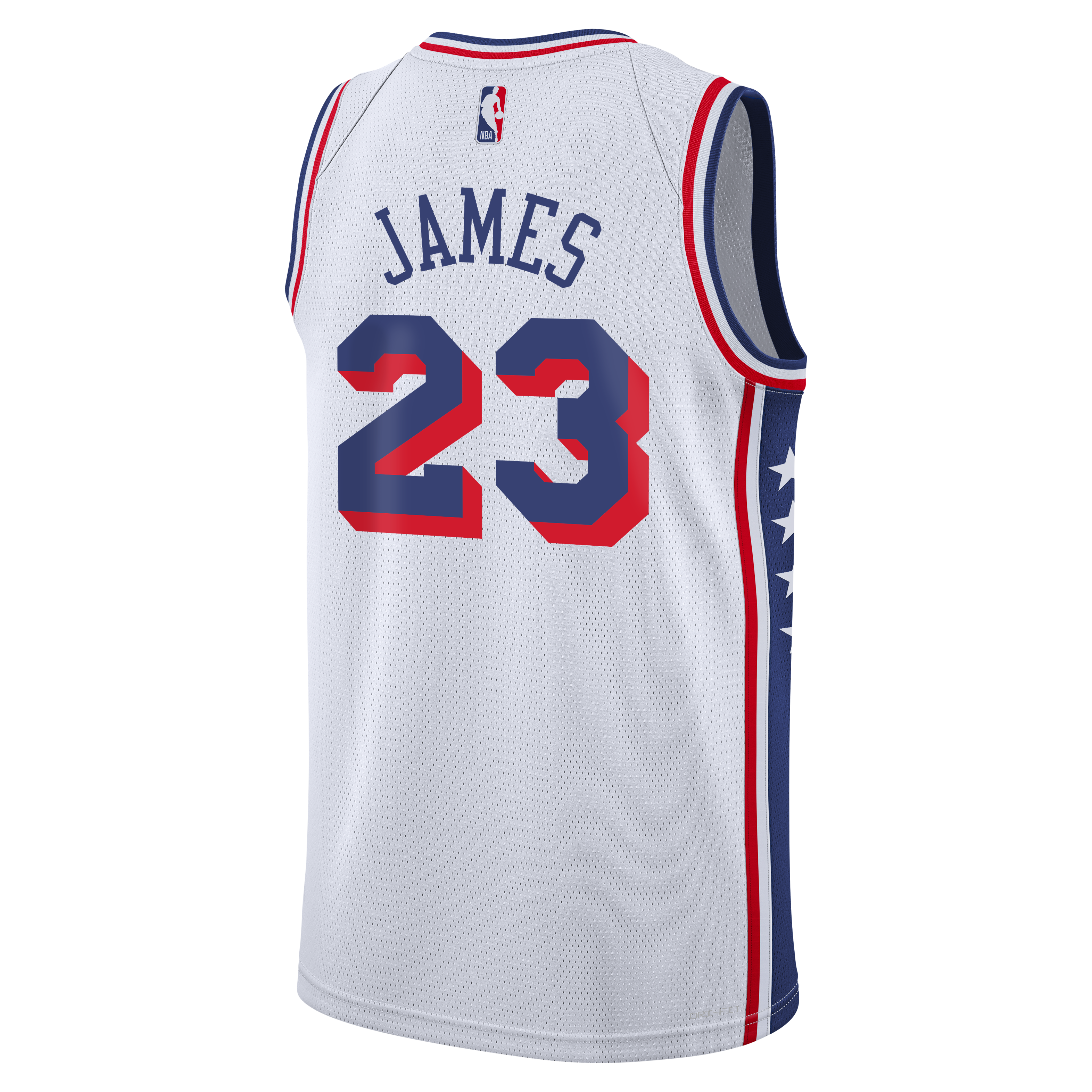Maillot Swingman Nike LeBron James blanc Philadelphia 76ers pour enfant - Édition Association
