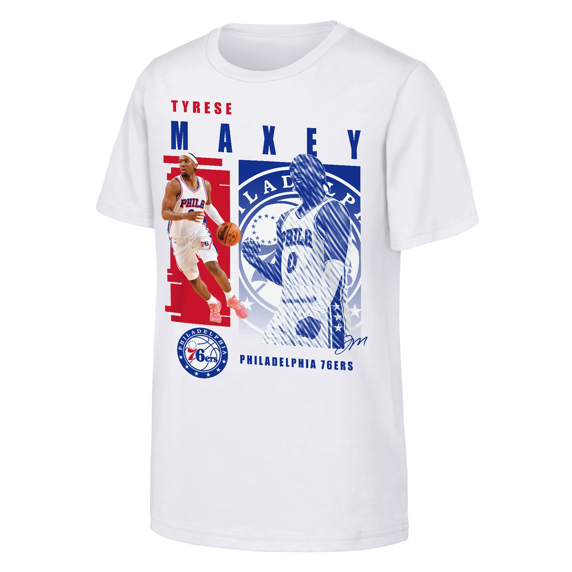 T-shirt Youth Outerstuff Tyrese Maxey blanc Philadelphia 76ers Highlights