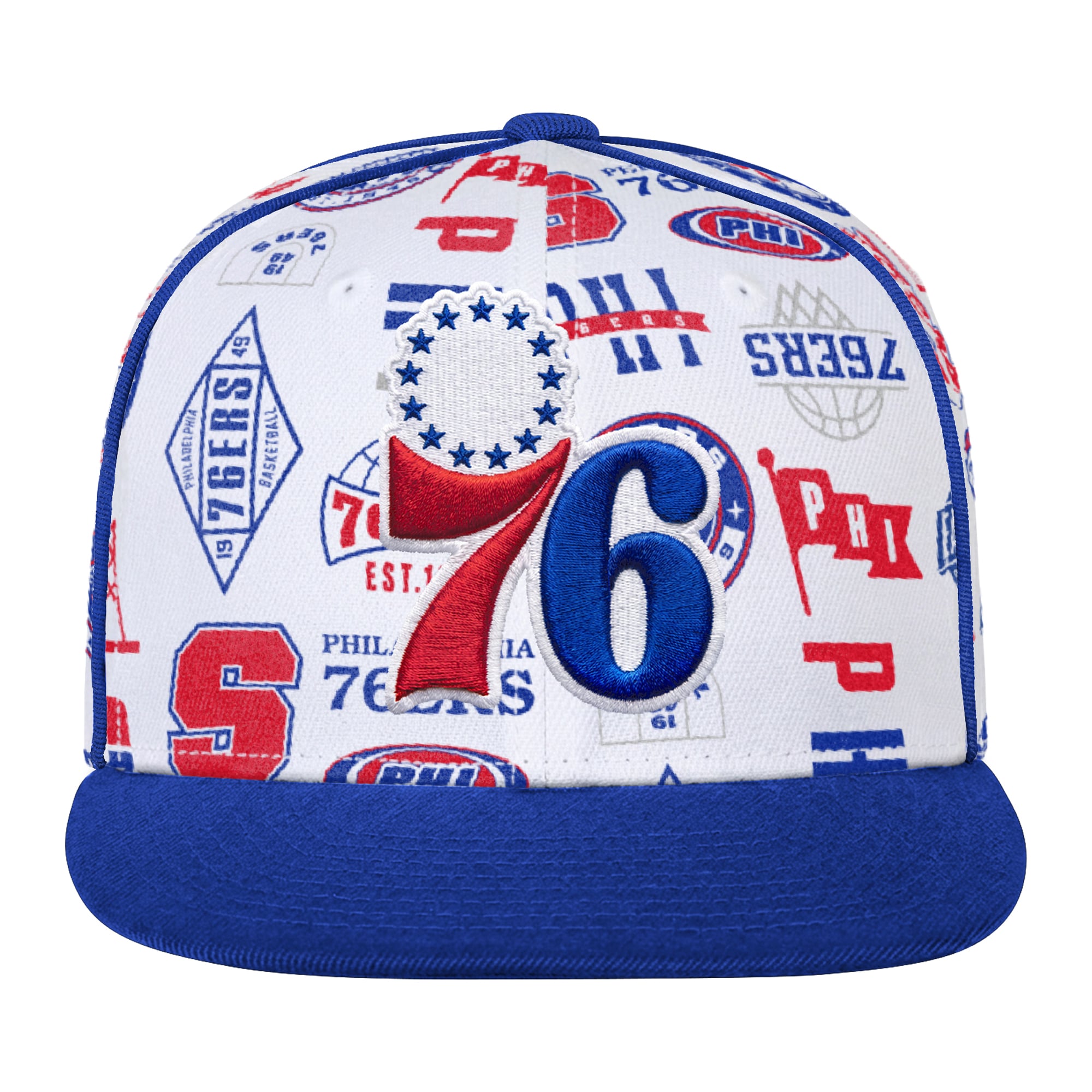 Casquette snapback blanche Youth Outerstuff Philadelphia 76ers.