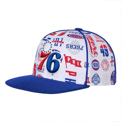 Philadelphia 76ers Outerstuff Youth Piped Up Snapback Hat - White
