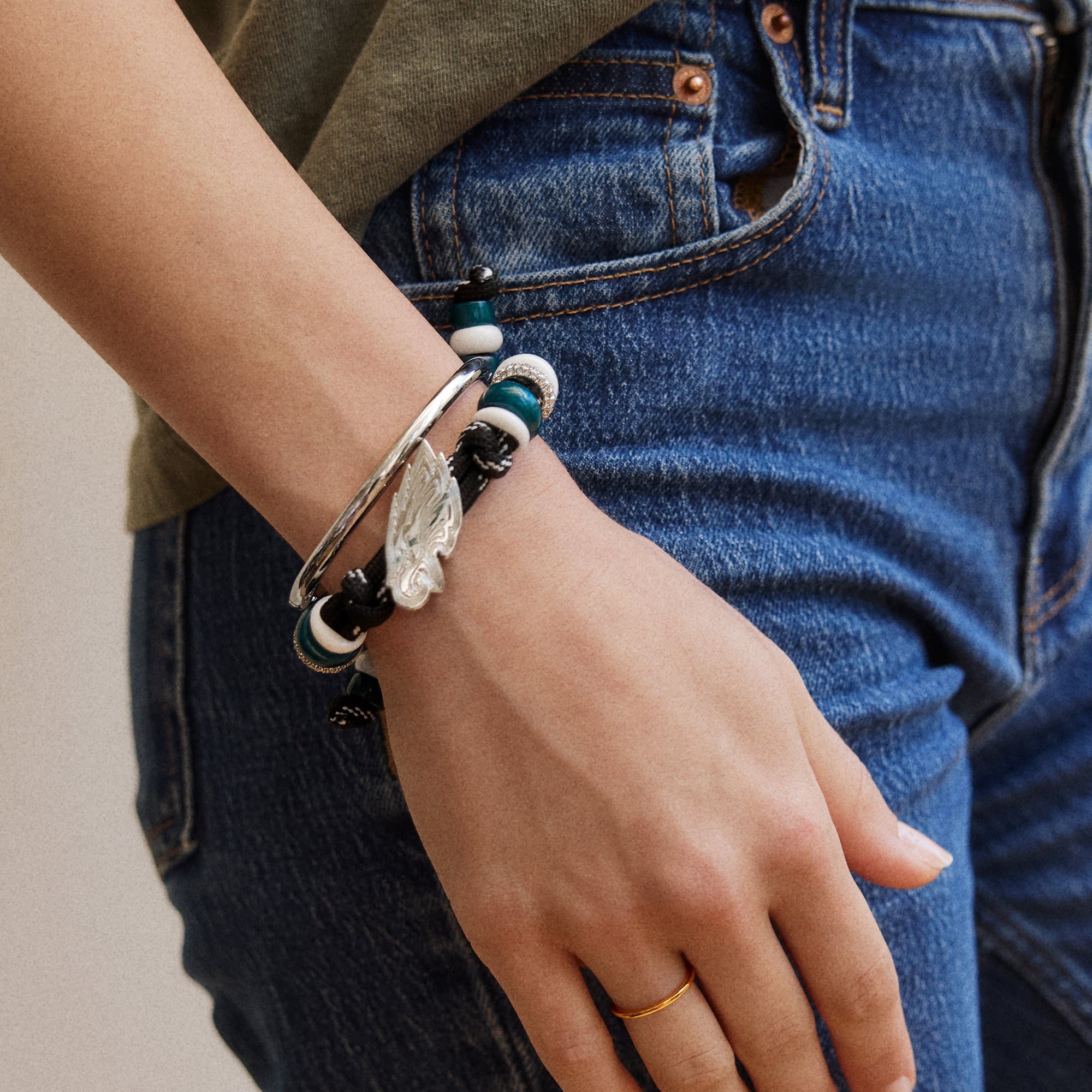 Bracelet en paracorde BaubleBar Philadelphia Eagles