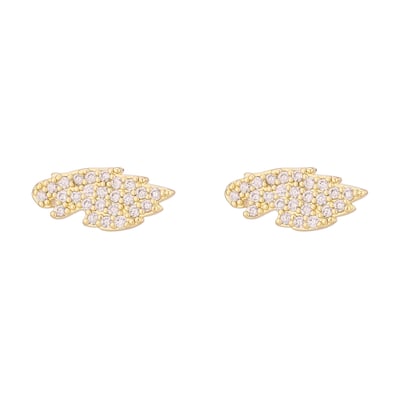  Philadelphia Eagles LUV AJ  Pave Logo Stud Earrings - Gold