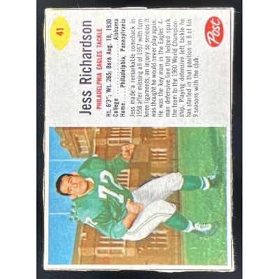 1962 Post Cereal #41 Jesse Richardson SP
