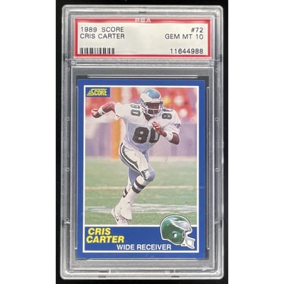 1989 Score #72 Cris Carter RC PSA 10