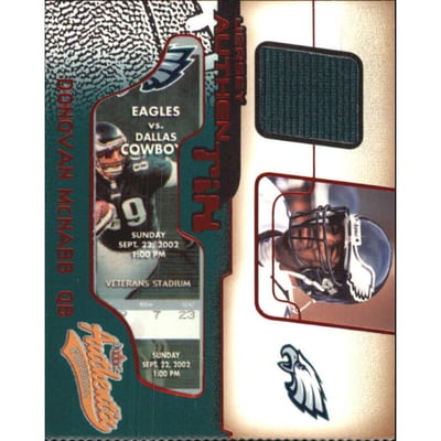 2002 Fleer Authentix Jersey Authentix Ripped #JADM Donovan McNabb