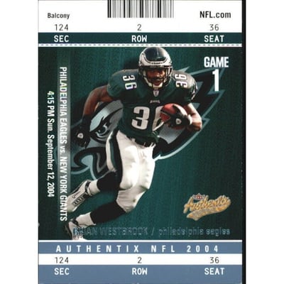 2004 Fleer Authentix Balcony Blue #80 Brian Westbrook