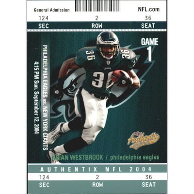 2004 Fleer Authentix General Admission Green #80 Brian Westbrook
