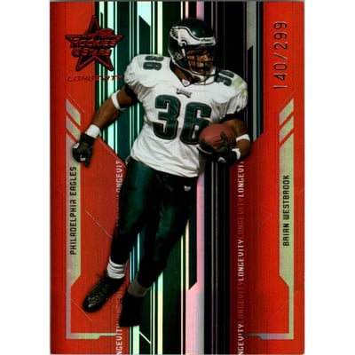2005 Leaf Rookies and Stars Longevity Materials Ruby #72 Brian Westbrook/199