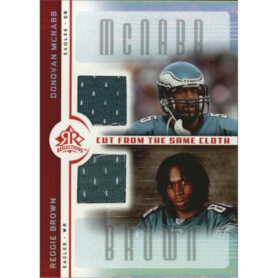 2005 Reflections Cut From the Same Cloth Red #CCMB Donovan McNabb/Reggie Brown