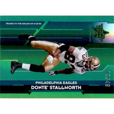2006 Leaf Rookies and Stars Longevity Target Emerald Parallel #67 Donte Stallworth
