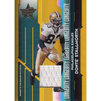 2006 Leaf Rookies and Stars Materials Longevity Gold #67 Donte Stallworth