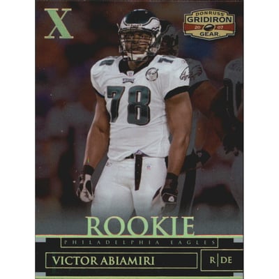 2007 Donruss Gridiron Gear Gold Holofoil X's #199 Victor Abiamiri