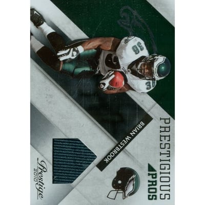 2010 Prestige Prestigious Pros Materials Green #4 Brian Westbrook/100