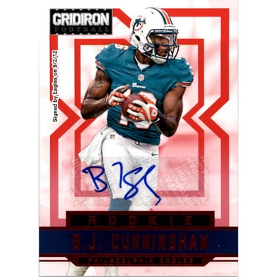 2012 Gridiron Rookie Autographs X's #205 B.J. Cunningham/499