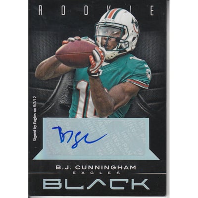 2012 Panini Black Rookie Signatures #105 B.J. Cunningham/199