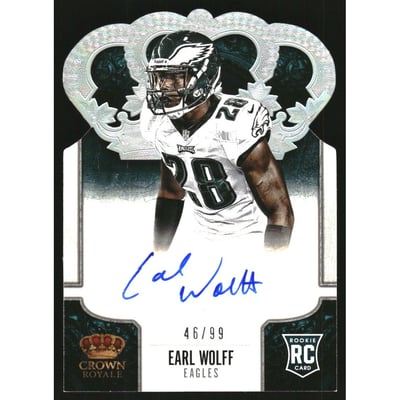 2013 Crown Royale Rookie Signatures Silver Holofoil #137 Earl Wolff