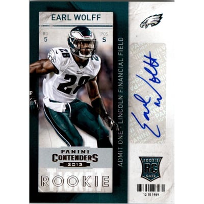 2013 Panini Contenders #137A Earl Wolff AU RC