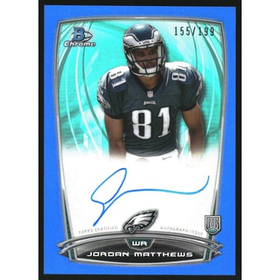 2014 Bowman Chrome Rookie Autographs Blue Refractors #RCRAJMAT Jordan Matthews