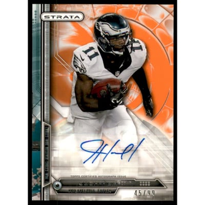 2014 Topps Strata Autographs Topaz #139 Josh Huff