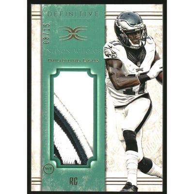 2015 Topps Definitive Collection Jumbo Patch Collection Green #JPCNA Nelson Agholor