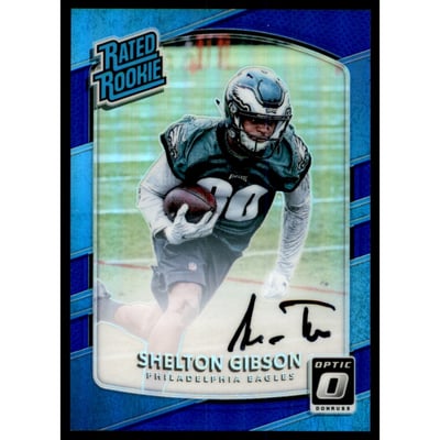 2017 Donruss Optic Rated Rookies Autographs Blue #183 Shelton Gibson/75