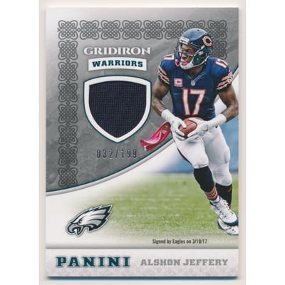 2017 Panini Gridiron Warriors Jerseys #2 Alshon Jeffery/199