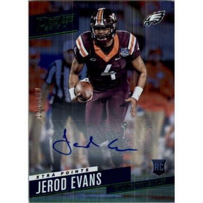 2017 Prestige Rookie Autographs Xtra Points Green #250 Jerod Evans