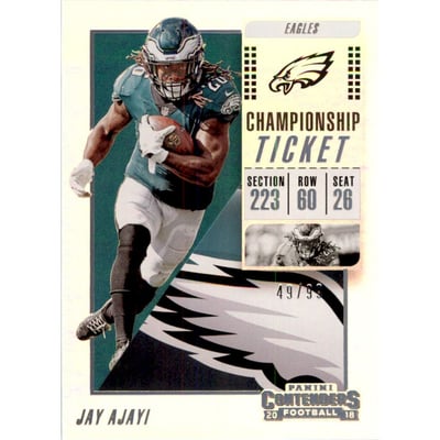 2018 Panini Contenders Championship Ticket #22 Jay Ajayi
