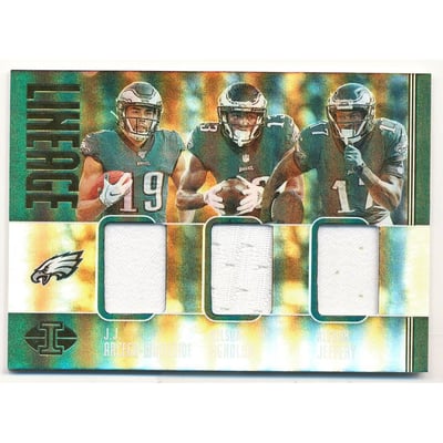 2019 Panini Illusions Lineage Triple Jerseys #2 Alshon Jeffery/J.J. Arcega-Whiteside/Nelson Agholor