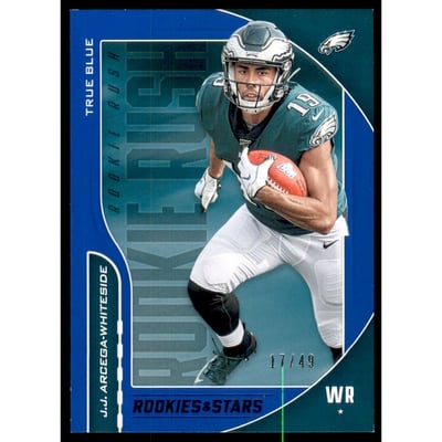 2019 Rookies and Stars Rookie Rush True Blue #18 J.J. Arcega-Whiteside