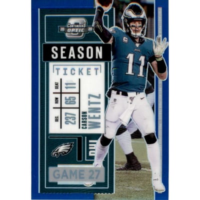 2020 Panini Contenders Optic Blue #47 Carson Wentz