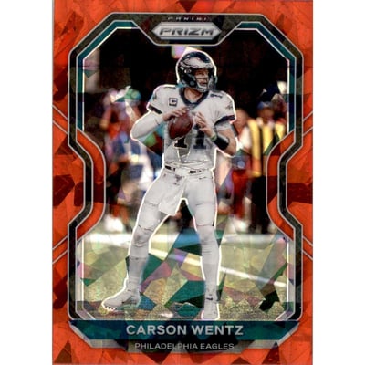 2020 Panini Prizm Prizms Red Ice #169 Carson Wentz