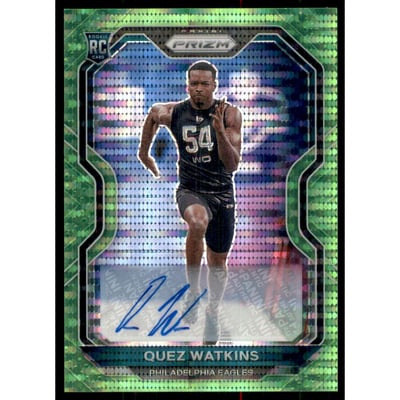 2020 Panini Prizm Rookie Autographs Prizms Neon Green Pulsar #344 Quez Watkins