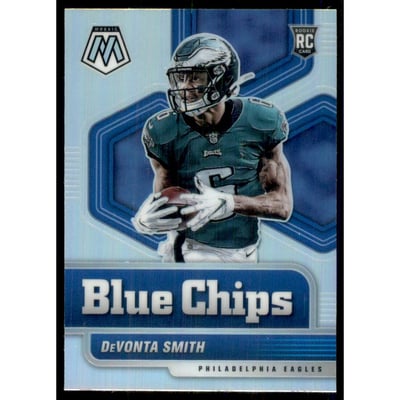 2021 Panini Mosaic Blue Chips Silver #6 DeVonta Smith