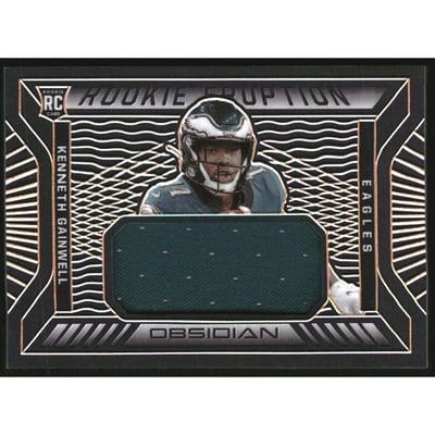 2021 Panini Obsidian Rookie Eruption Materials Electric Etch Orange #17 Kenneth Gainwell