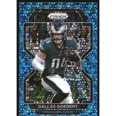 2021 Panini Prizm Prizms No Huddle Blue #220 Dallas Goedert