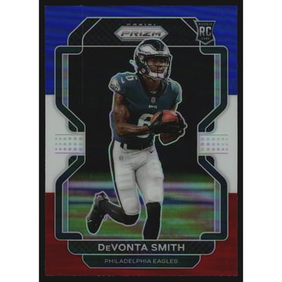 2021 Panini Prizm Prizms Red White and Blue #335 DeVonta Smith