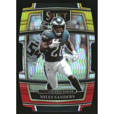 2021 Select Prizm Red and Yellow Die Cut #28 Miles Sanders