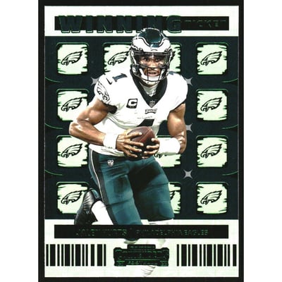 2022 Panini Contenders Winning Ticket Emerald #7 Jalen Hurts