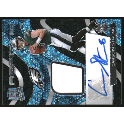 2022 Panini Spectra Aspiring Patch Autographs Neon Blue #6 Carson Strong