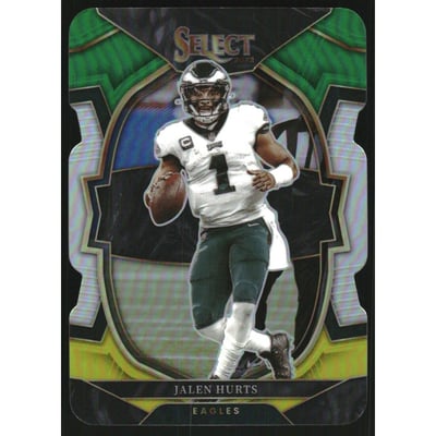 2022 Select Prizm Green and Yellow Die Cut #79 Jalen Hurts